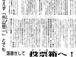 公示用ポスターより。「ゴミばこ」って……ちなみに投票用紙には「ゴミ」とのルビが。 公示用ポスターより。「ゴミばこ」って……ちなみに投票用紙には「ゴミ」とのルビが。